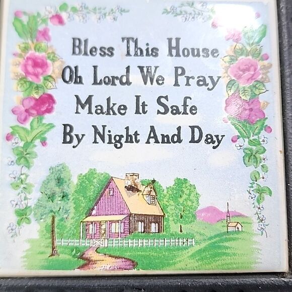 Vintage Cast Iron Trivet with Blessing Tile made in Japan - Picture 5 of 6